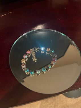 Multi-Color aurora adjustable bracelet gold tone